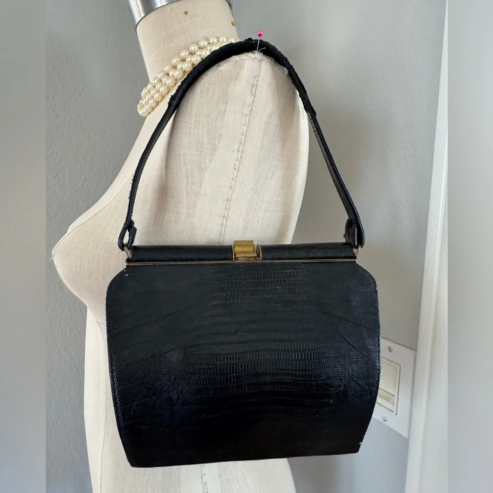 Vintage Lizard Handbag Expandable - Picture 1 of 12